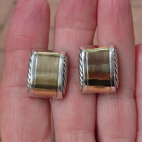 Retired David Yurman Cable Classic Cufflinks - 18K/925 - Gift Boxed - Picture 3 of 8